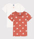 Confezione da 2 t-shirt a maniche corte, a cuori, bambina, cotone