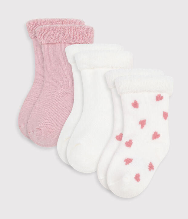 Set di calzini nascita in cotone tinta unita multicolore
