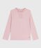 T-shirt a maniche lunghe in cotone tinta unita bambina rosa JOLI