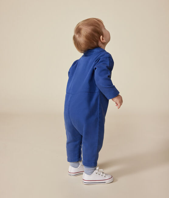 Tutina lunga in cotone lyocell per bebè blu INCOGNITO