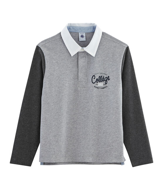 Polo rugby bambino grigio SUBWAY/nero CITY