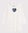 Camicia da notte cuoricini bambina a costine bianco MARSHMALLOW/blu MEDIEVAL