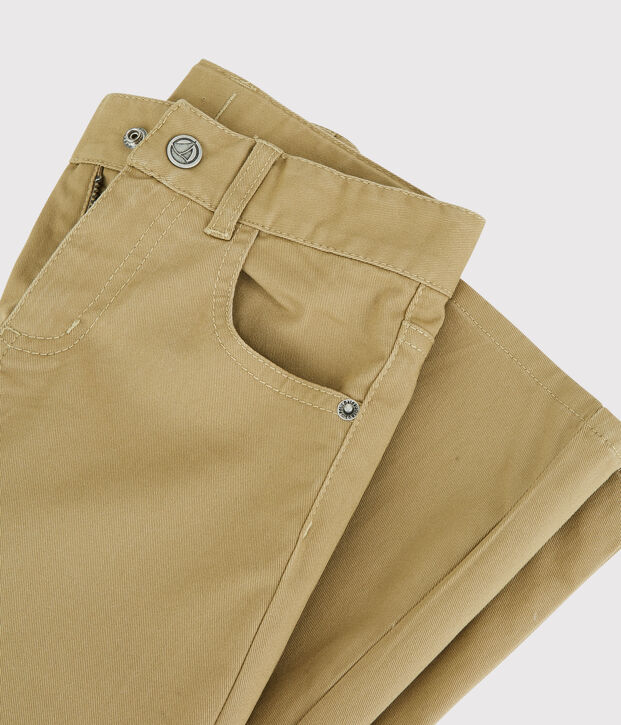 Pantaloni slim bambino in serge beige