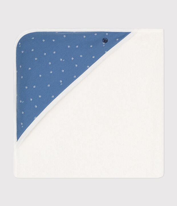 Asciugamano da bagno quadrato in cotone blu/bianco