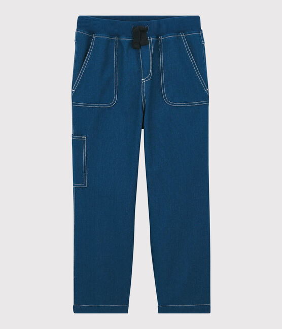 Pantaloni regular in serge bambino blu MAJOR