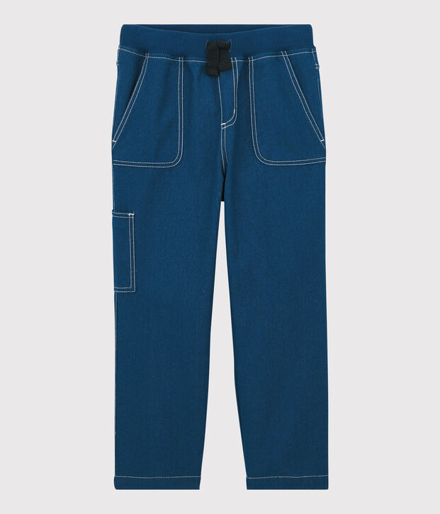 Pantaloni regular in serge bambino blu