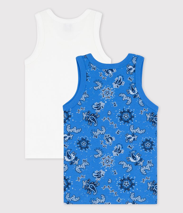 Confezione da 2 canottiere bandana bambino in cotone biologico multicolore