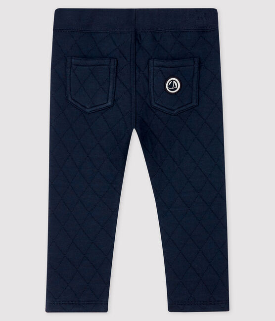Pantalone in tubique bebè maschio blu SMOKING