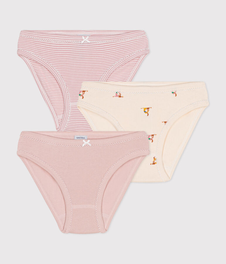 Confezione da 3 slip bambina in cotone multicolore