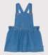 Abito smanicato in denim leggero per bebè