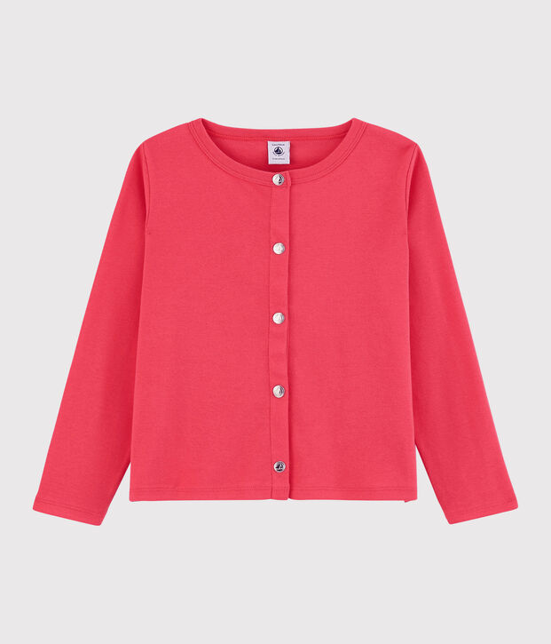 Cardigan in cotone bambina rosa