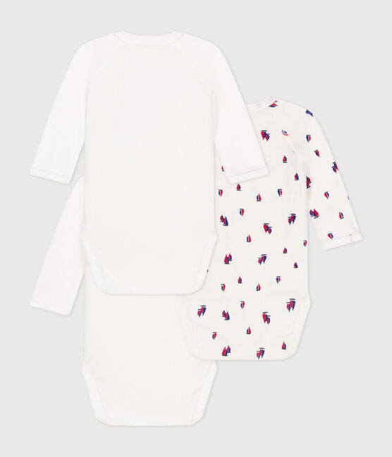 Confezione da 3 body incrociati a maniche lunghe in cotone neonato variante 1