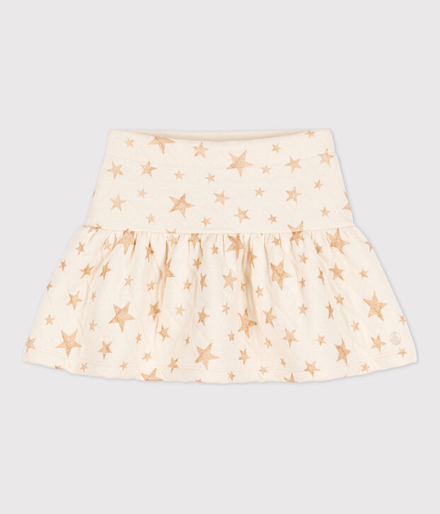 Gonna in tubique stampato bambina ecru