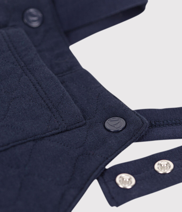 Salopette lunga in tubique trapuntato beb&egrave; blu