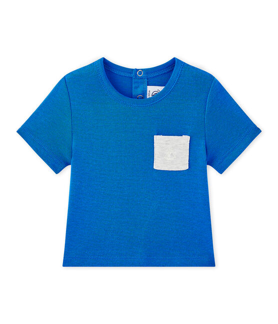 T-shirt bebé bambino tinta unita blu PERSE