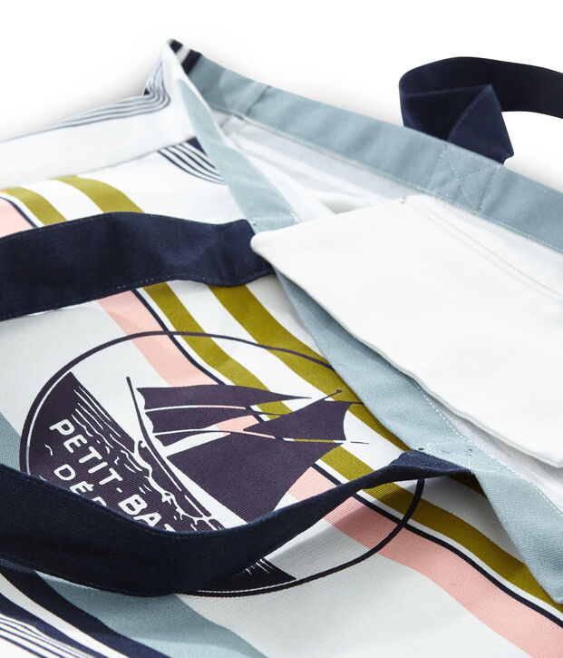 Shopper bianco/multicolore