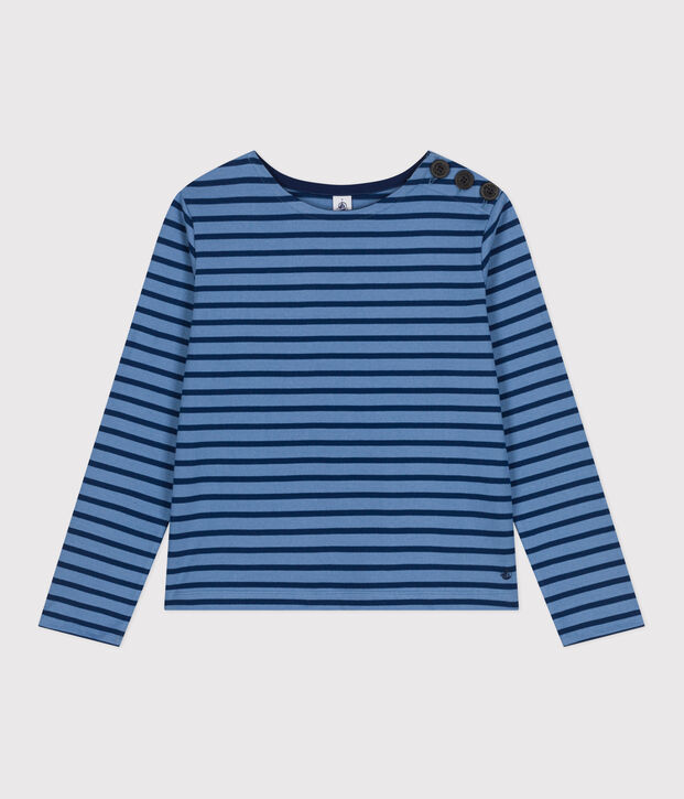 Marini&egrave;re donna abbottonata in cotone blu/blu