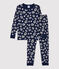 Pigiama bambino snugfit fantasia a stelle blu SMOKING/bianco MARSHMALLOW