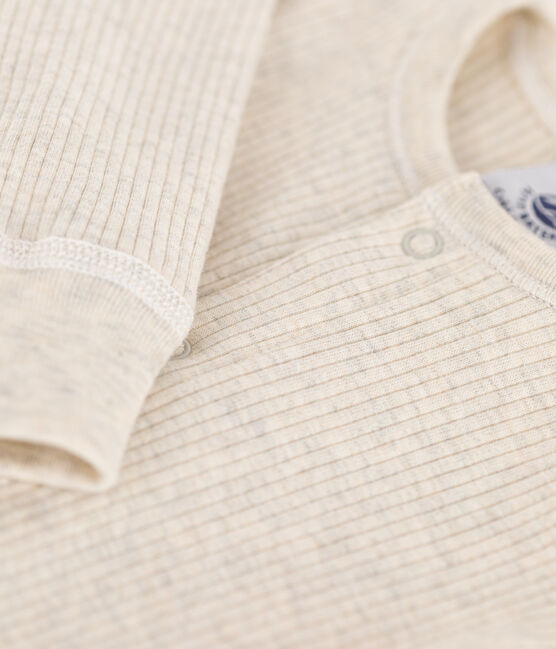 Tutina lunga bebè in maglia a costine beige MONTELIMAR CHINE