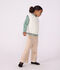 Pullover senza maniche in misto lana e cotone a trecce bambino bianco