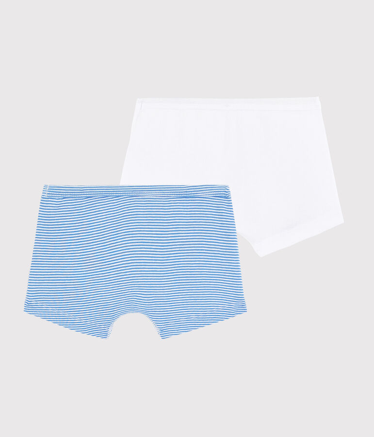 Confezione da 2 boxer millerighe blu a costine bambino variante 1