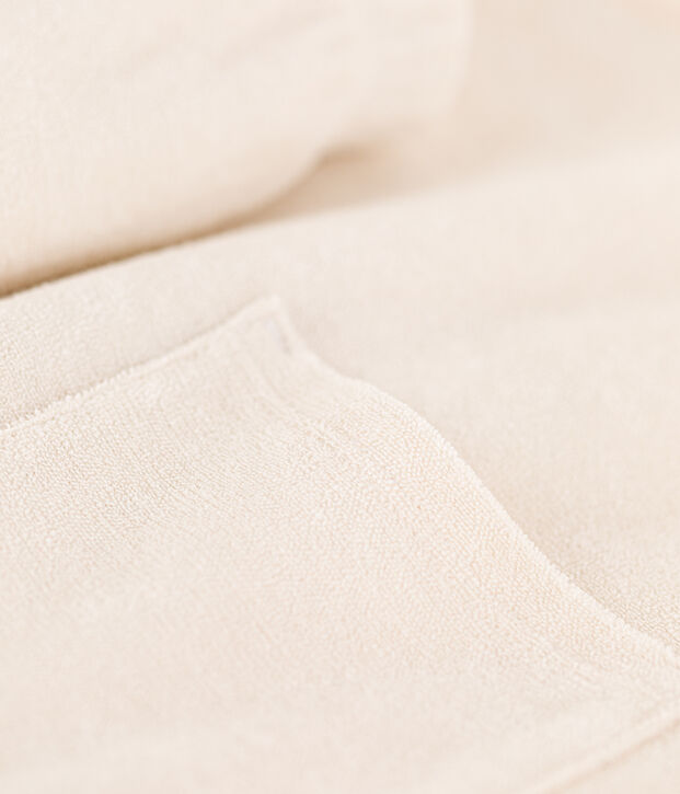 Pigiama donna corto in spugna tinta unita ecru