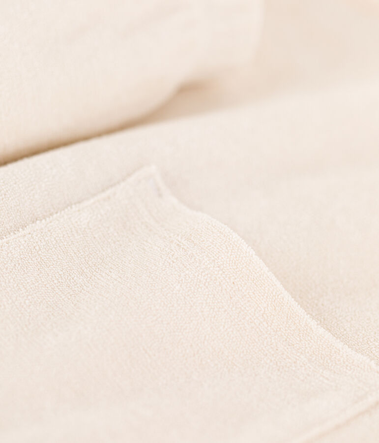 Pigiama donna corto in spugna tinta unita ecru