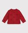 Cardigan in cotone con motivo a cuori neonata rosso