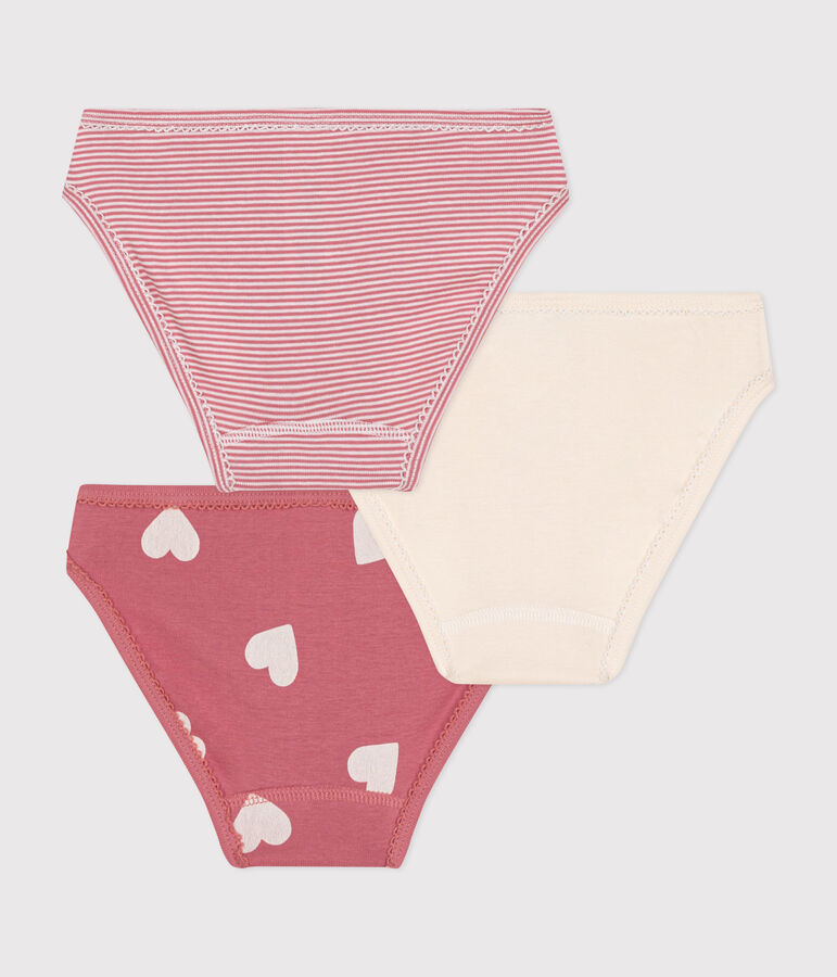 Set di 3 slip in cotone a cuori bambino multicolore
