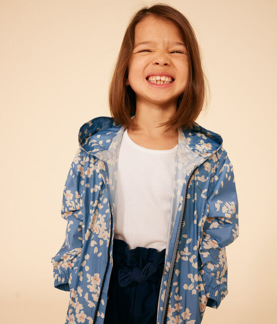 Giacca a vento legggera bambina blu BEACH/ MULTICO
