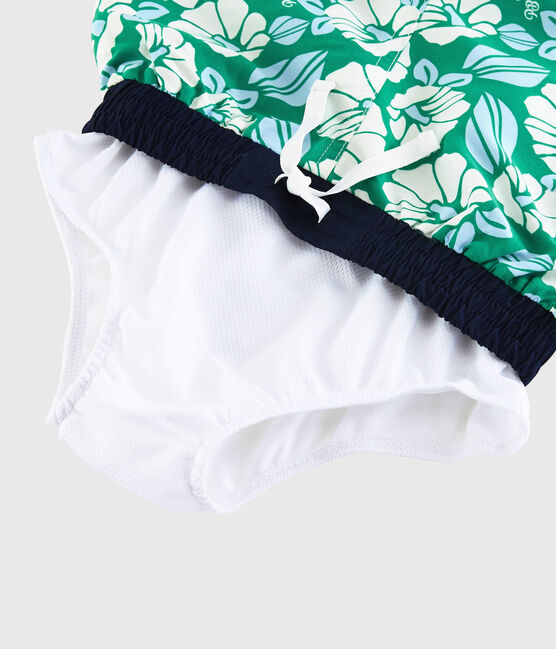 Shorts da mare riciclati bambino verde GAZON/ecru MULTICO
