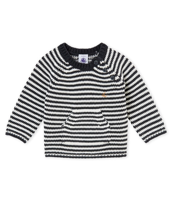 Pull millerighe per bebé maschio grigio CAPECOD/bianco MARSHMALLOW