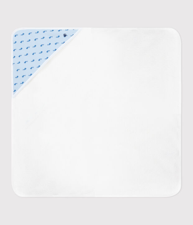 Asciugamano quadrato da bagno in cotone per neonati blu/blu