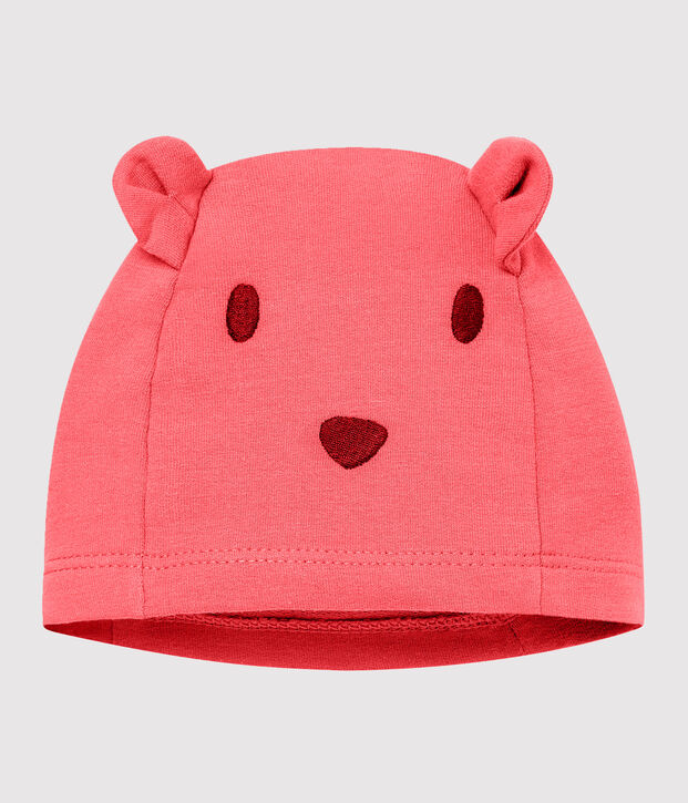 Cuffietta beb&egrave; unisex in molleton elastam rosa