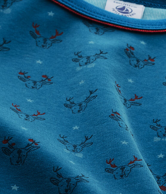 Pigiama per bambino in ciniglia grigio CAPECOD/blu CONTES/ MULTICO
