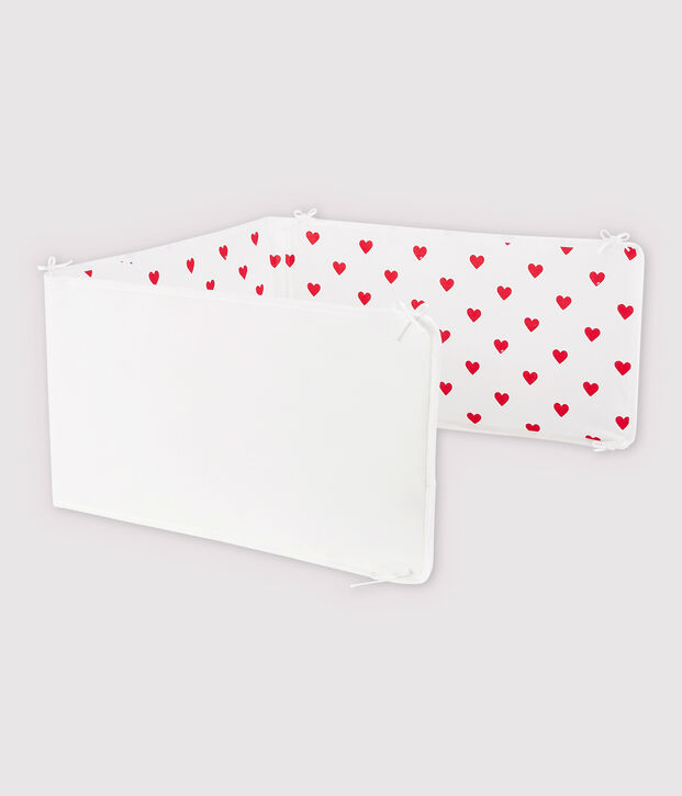 Giroletto cuore rosso beb&egrave; in costina bianco/rosso