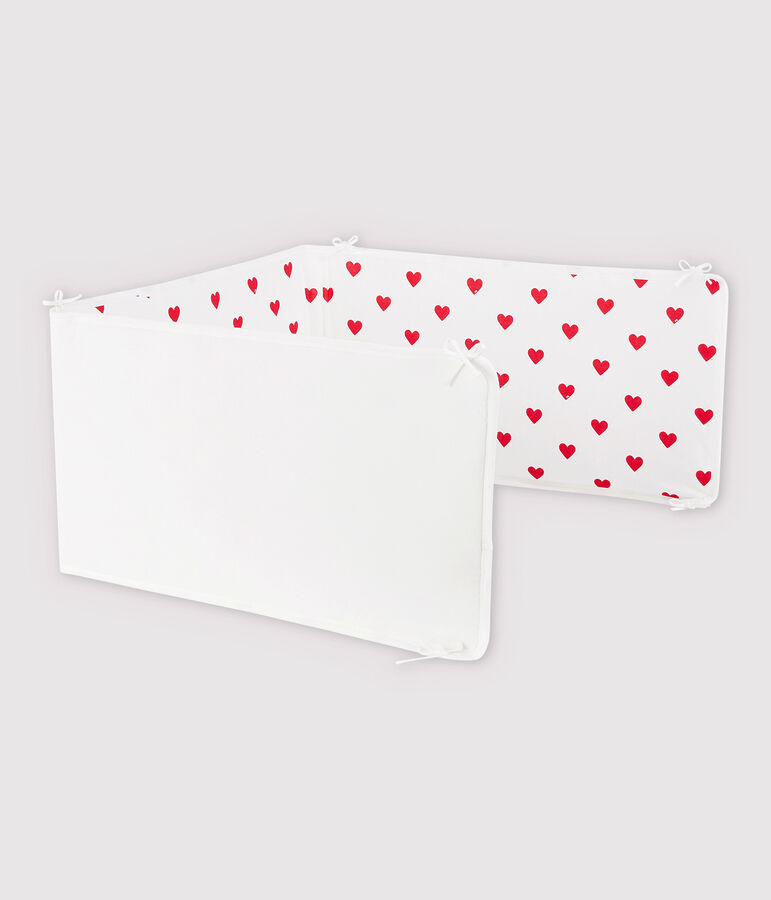 Giroletto cuore rosso beb&egrave; in costina bianco/rosso
