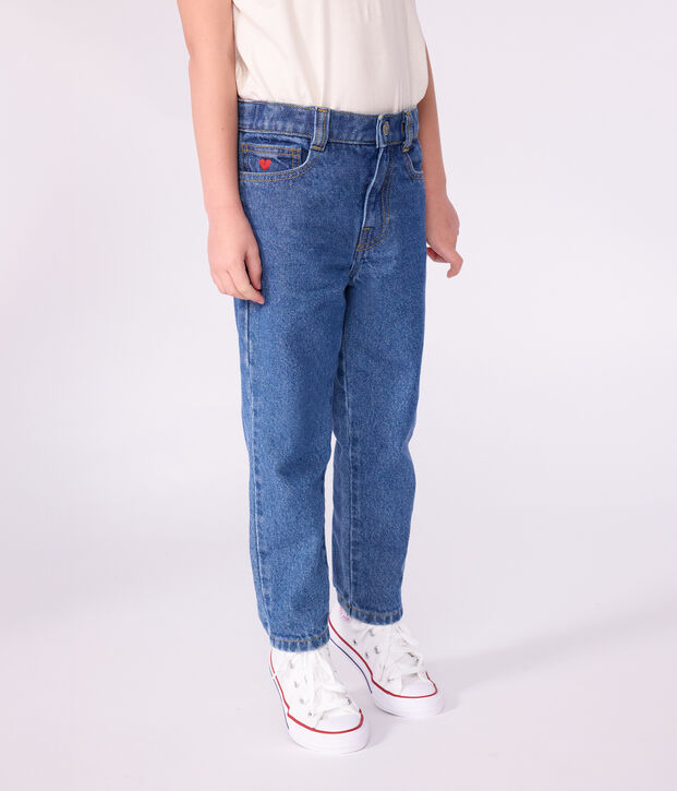 Pantaloni in denim bambina blu