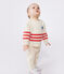 Pullover in cotone a righe applicate e stemma sul petto neonato rosso AVALANCHE/ AURORA