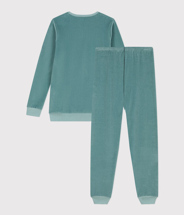 Pigiama bambino in velluto verde