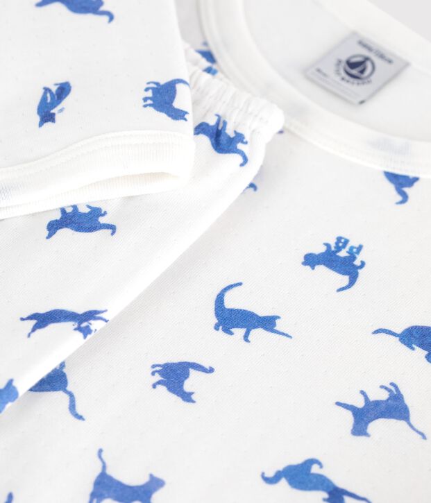 Pigiama in cotone con stampa di gatti bambino bianco/multicolore