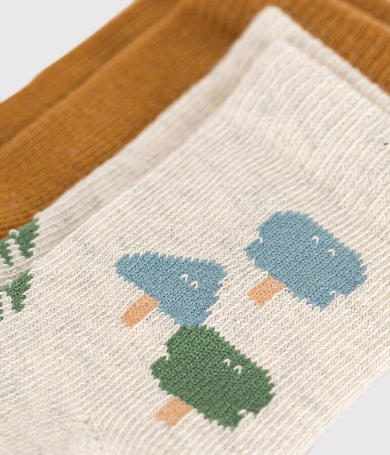 2 paia di calzini in cotone abeti neonato multicolore