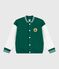 Giacca stile teddy bambino in cotone tinta unita verde EVERGREEN/ MILK