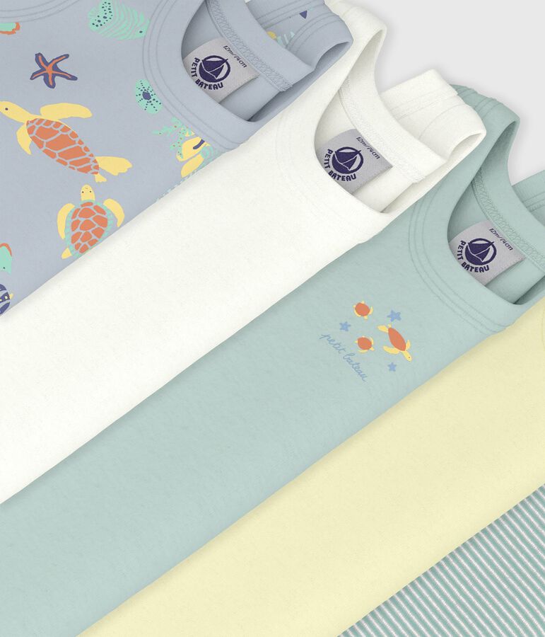 Set di body senza maniche in cotone con stampa neonato multicolore