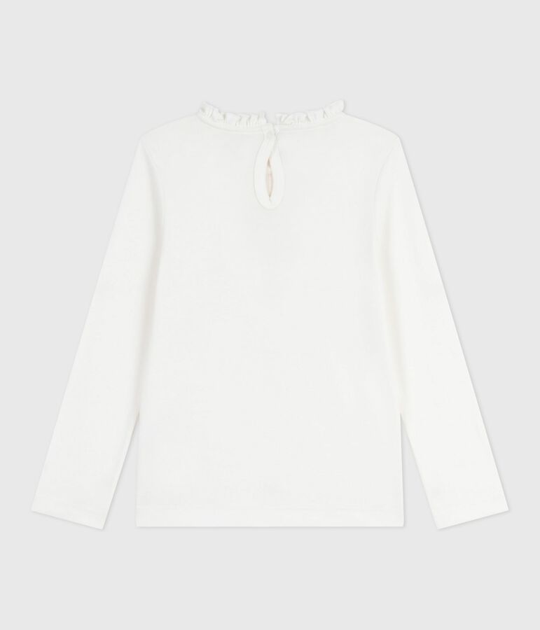 T-shirt a maniche lunghe in cotone tinta unita bambino bianco