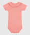 Body a maniche corte in cotone tinta unita neonato arancione ABRICOT