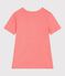 T-shirt a maniche corte in cotone tinta unita donna rosa