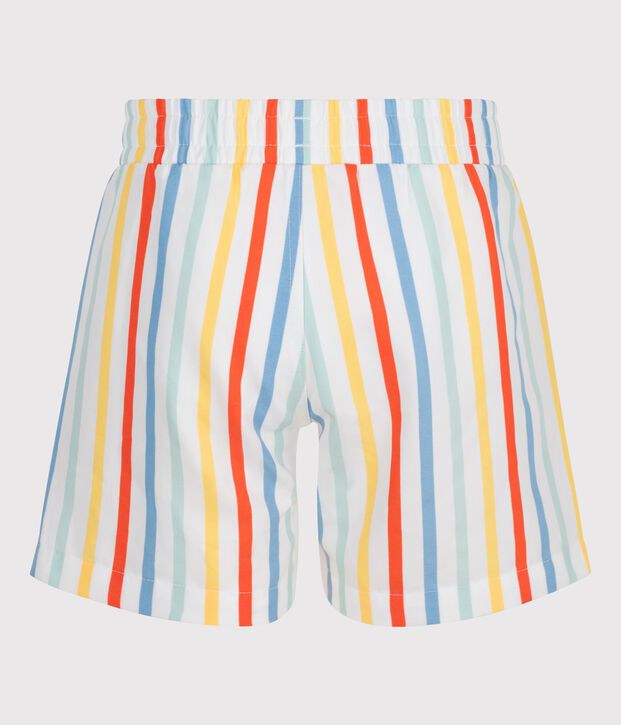 Shorts da mare a righe bambino bianco/multicolore