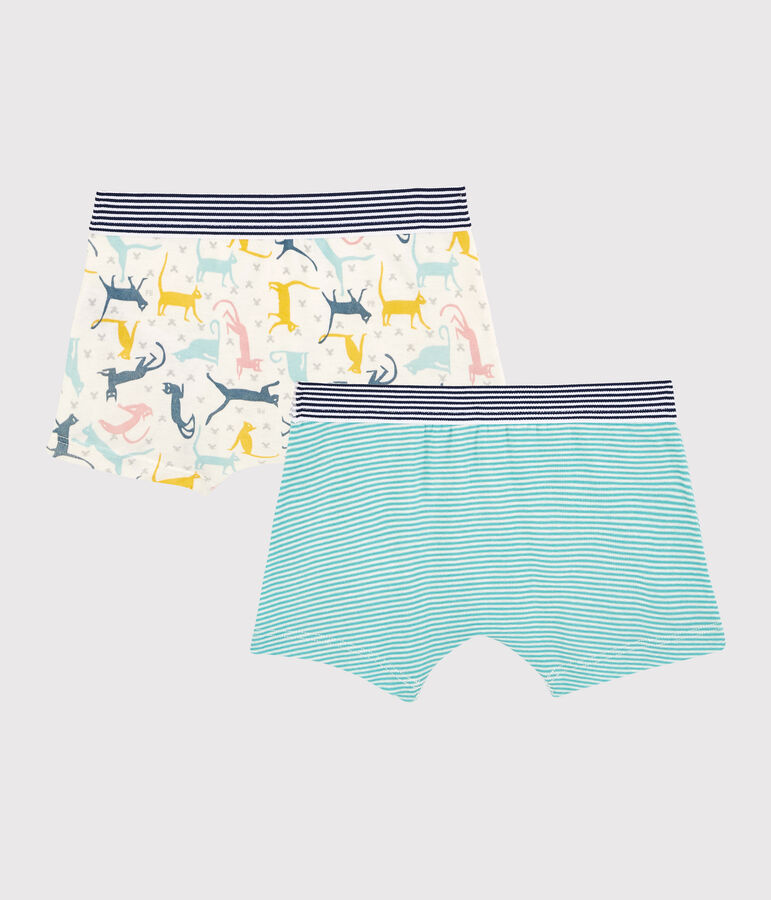 Confezione di 2 boxer bambino in cotone e Lyocell multicolore