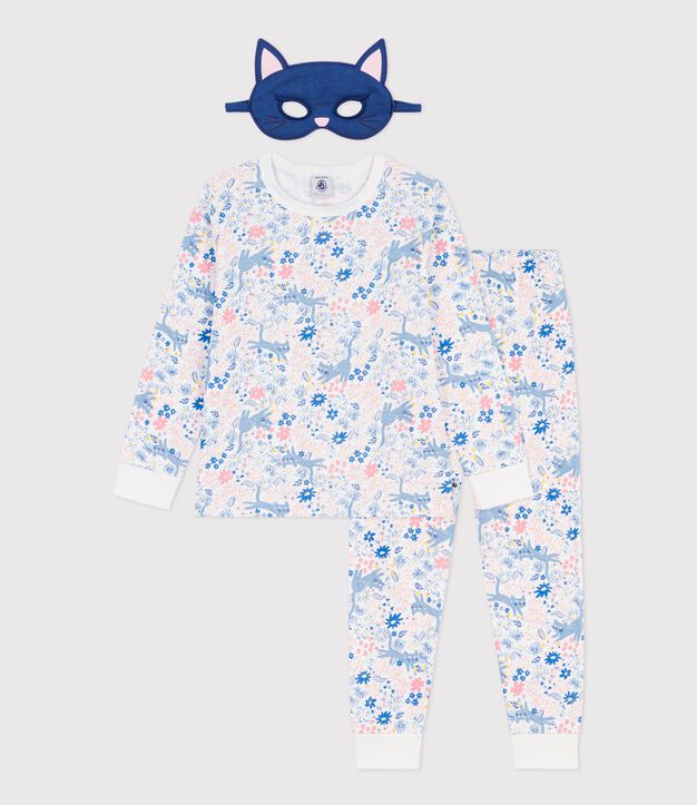 Pigiama travestimento bambino in cotone con stampa a fiori bianco/multicolore